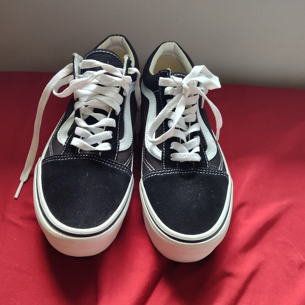 Black and White Low-Top Sneakers